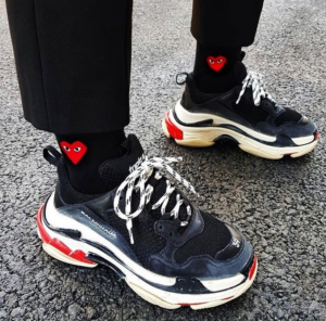 Alternative view of Giày Balenciaga Wmns Triple S Sneaker 'Black Red' 524037-W09O1-1000