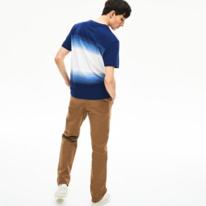 Ao Lacoste Cotton Pique Cotton Crew Neck T-Shirt Navy Blue White TH5074-H6B