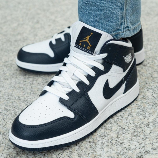 Giày Nike Air Jordan 1 Mid GS 'Obsidian' 554725-174 - Hình ảnh 2