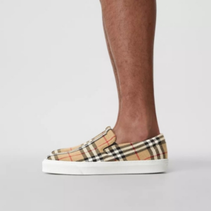 Alternative view of Giày Burberry Bio-based Sole Latticed Cotton Slip-on Beige 80321921