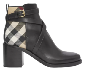 Giày Burberry House Check Leather Ankle Boots 'Archive Beige' 80423681