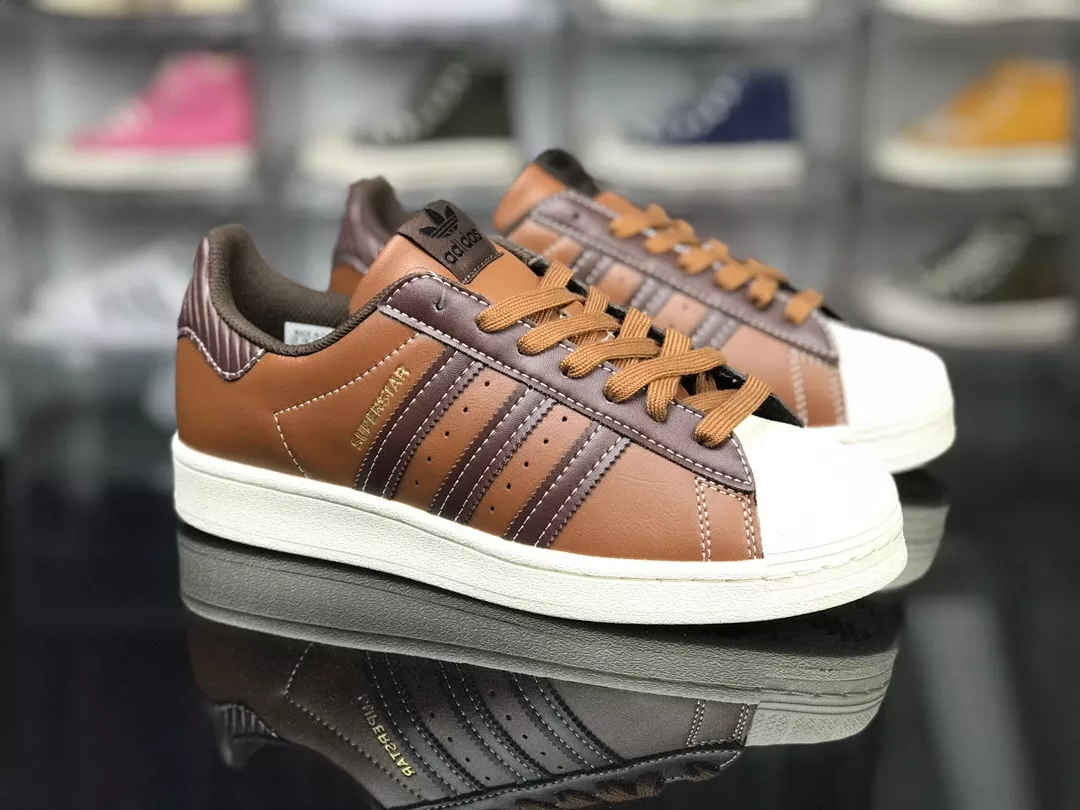 adidas original superstar metal toe brun