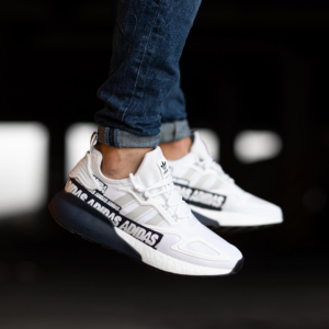 Alternative view of Giày Adidas ZX 2K Boost 'Bold Logo Graphic White Navy' FX7036