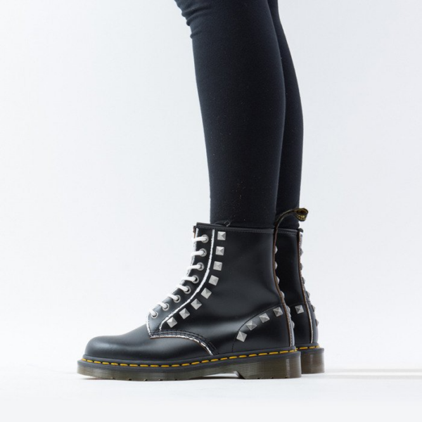 Giày Dr. Martens 1460 Stud Black Rolled Vintage Smooth Boots 25202001 - Hình ảnh 4