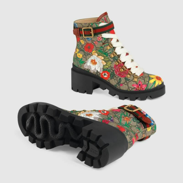 Giày Gucci GG Flora Ankle Boot 602184-HT510-8494 - Hình ảnh 5