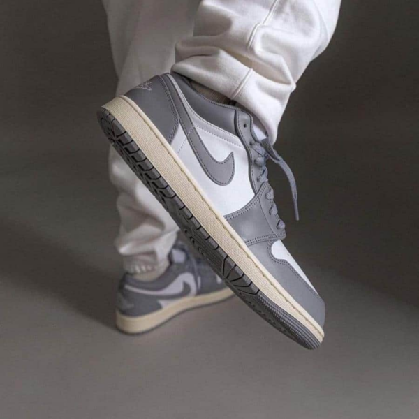 Giày Nike Air Jordan 1 Low (GS) 'Vintage Grey' 553560-053 - Hình ảnh 5