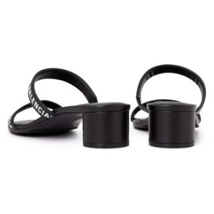 Giay Balenciaga Logo Round Slippers Sandals 'Black' 695000-WCAE1-1090