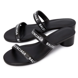 Giay Balenciaga Logo Round Slippers Sandals 'Black' 695000-WCAE1-1090