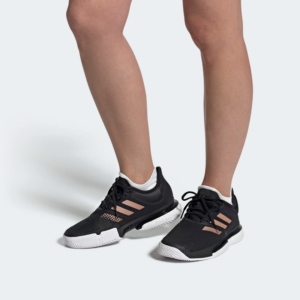 Alternative view of Giày Tennis Adidas Wmns SoleCourt 'Black Copper Metallic' FU8133