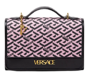 Túi Versace La Greca Signature Shoulder Black Pink 1001908-1A02974-5P29V