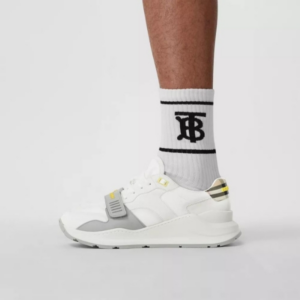 Alternative view of Giày Burberry Vintage Check Suede White Beige 80372581