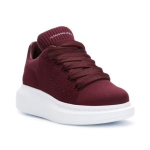 Alternative view of Giày Alexander McQueen Lace Up Dark Red Knit Sneakers 533699-W4I90-6559