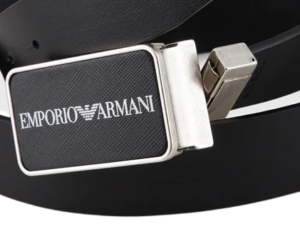 Alternative view of Thắt Lưng Giorgio Armani Saffiano Leather Reversible Belt 'Black'