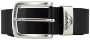 Thắt Lưng Giorgio Armani Leather Belt Logo Buckle 'Black'