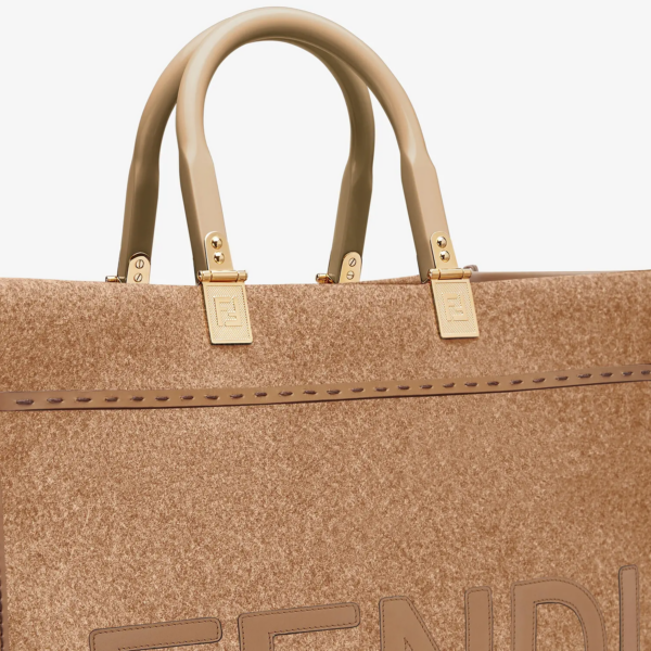 Túi Fendi Brown Flannel Shopper Bag 8BH386-AHJ9-F1F1T - Hình ảnh 5