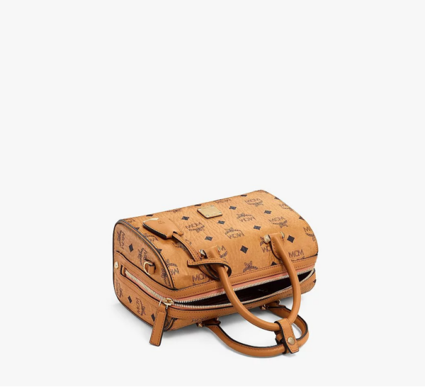 Túi MCM Small Essential Boston Bag In Visetos Original Cognac MWBAASE02CO001 - Hình ảnh 3