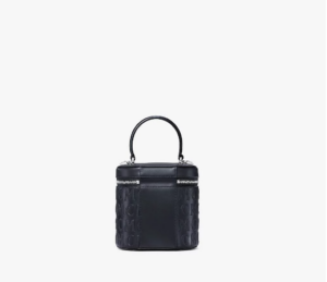 Alternative view of Túi MMC Small Cylinder Crossbody In MCM Monogram Leather Black MWRAACG05BK001