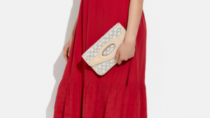 Tui Coach Foldover Clutch Signature 'Chalk Ivory' CA358-B4UDK