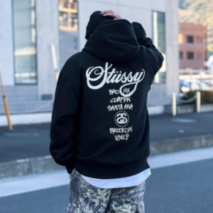 Áo Stussy World Tour Zip Hoodie 2022 'Black' Authentic-Shoes