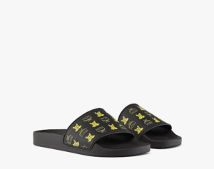 Dep MCM Pup Visetos Print Rubber Slides 'Yellow' MESCSSX02Y3040