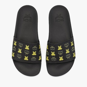 Dep MCM Pup Visetos Print Rubber Slides 'Yellow' MESCSSX02Y3040