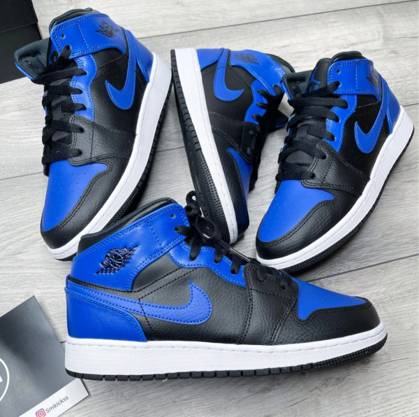 Giày Nike Air Jordan 1 Mid GS 'Hyper Royal' 554725-077 - Hình ảnh 7