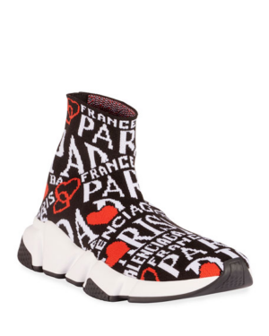 Alternative view of Giày Balenciaga Wmns Speed Trainer 'Black White Red'  593658 W1791 1037