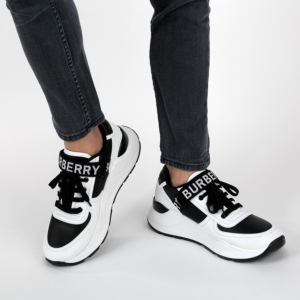 Alternative view of Giày Burberry Nylon and Logo Detail Black White 8009801