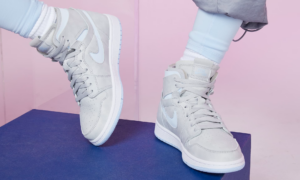 Alternative view of Giày Nike Air Jordan 1 High Comfort 'Cool Grey Light Blue' CT0979-004