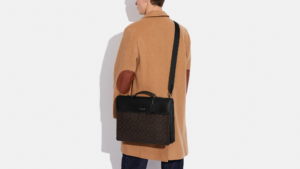 Tui Coach Graham Flap Brief In Signature Canvas 'Mahogany' C9827-QBAE4