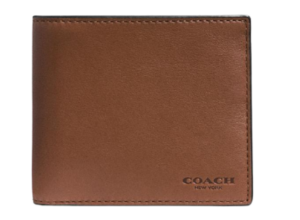 Ví Coach Double Billfold Wallet In Calf Leather Dark Saddle 74912