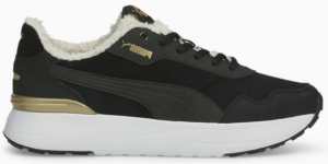 Giay Puma R78 Voyage Teddy Black Black Team Gold 382719-01
