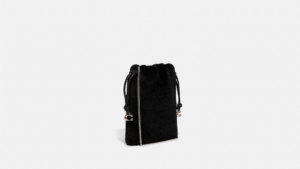 Tui Coach Drawstring Pouch In Shearling 'Black' CE759-20LHBLK