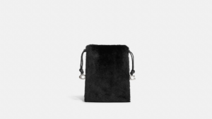 Tui Coach Drawstring Pouch In Shearling 'Black' CE759-20LHBLK