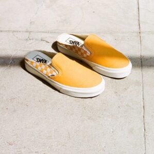 Giày Vans Checkerboard Mule Slip-On Orange Flvnas1U14 - Authentic-Shoes