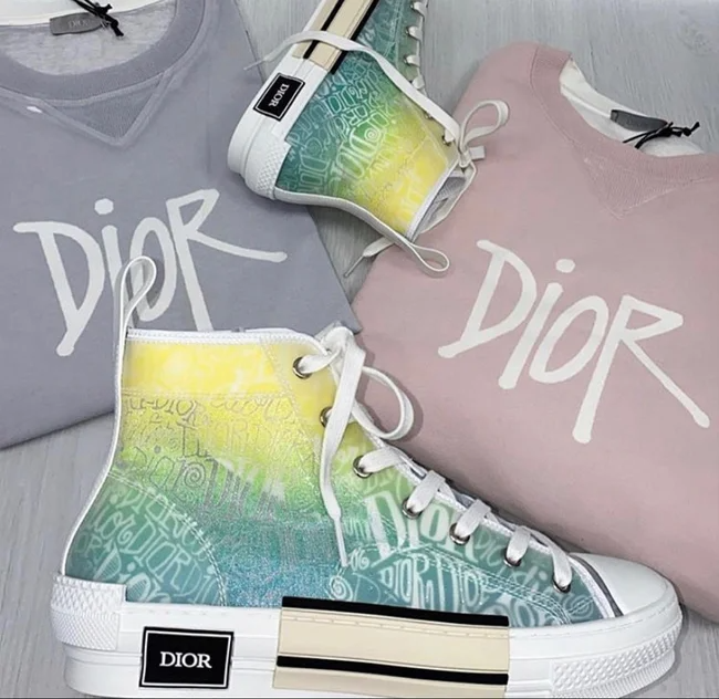 Giày Shawn Stussy x Dior B23 High 'Yellow Green'