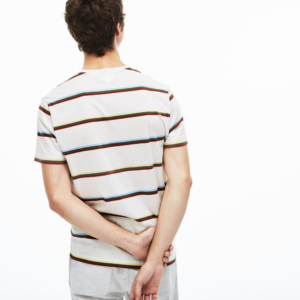 Ao Lacoste Crew Neck Colour Striped Soft T-shirt Multi Color TH4444-2CQ