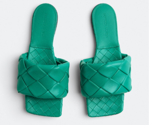 Alternative view of Dép Bottega Veneta Lido Flat Sandal 'Acid Turquoise' 608853VBSS03227