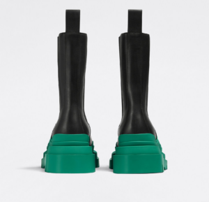 Giay Bottega Veneta Tire Chelsea Boot 'Black Acid Turquoise' 630284VBS501489