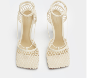 Alternative view of Giày Cao Gót Bottega Veneta Lace-Up Sandal 'Toile' 651388VBSD39213