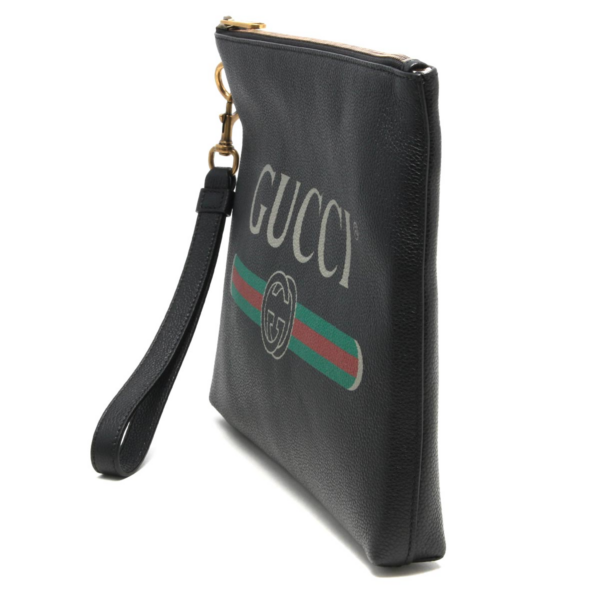 Túi Gucci Black Leather Print Clutch 572770 0Y2AT 8163 - Hình ảnh 3