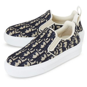 Alternative view of Giày Deep Blue Dior Oblique Embroidered Cotton Slip On KCK298OBE-S56B