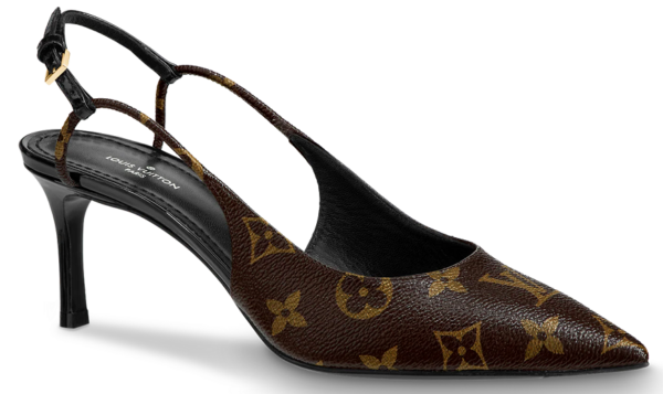 Giày Cao Gót Louis Vuitton Chérie Slingback Pumps 'Patent Monogram' 1A5BPP