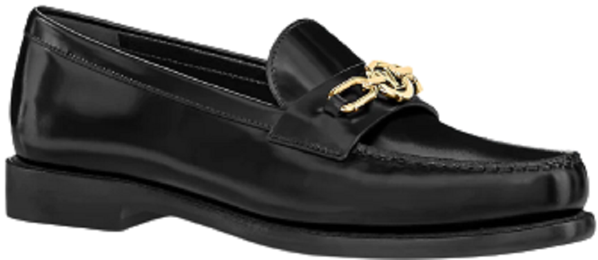 Louis Vuitton Chess Flat Loafer White / BLACK. Size 35.0