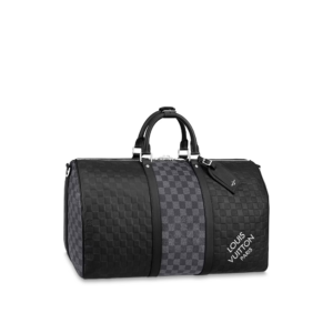 Tui Louis Vuitton Keepall Bandouliere 50 Bag 'Black Graphite' N40443