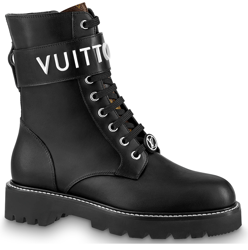 Louis Vuitton Territory Flat Ranger Boots, Black, 36.5