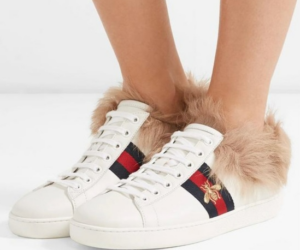 Alternative view of Giày Gucci Wmns Ace Wool Embroidered 'Bee' 496093-0FI50-9096