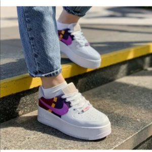 Alternative view of Giày Nike Wmns Air Force 1 Sage Low LX 'Grey Dark Orchid' BV1976-003