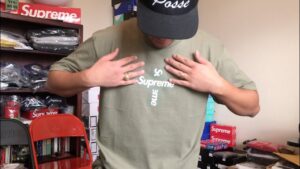 Alternative view of Supreme Cross Box Logo Tee Light Olive SUP-CRBLTLO