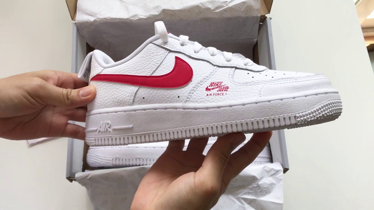 GS) Nike Air Force 1 'White University Red Swoosh' CZ4203-100